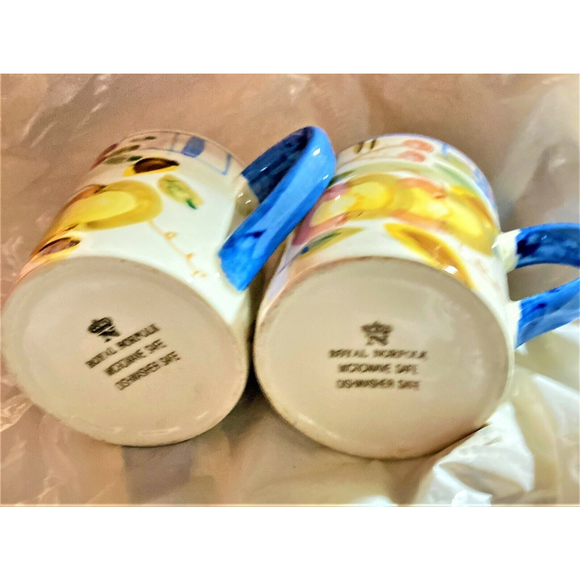 SET OF 2 Royal Norfolk Blue Ceramic Coffee Tea Mugs - Picture 5 of 5